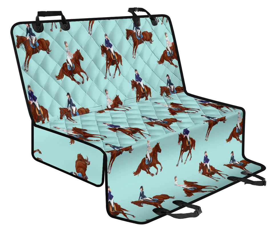 Horses Running Horses Rider Pattern Dog Car Seat Covers