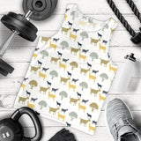 Silhouettes of goat and tree pattern Men Tank Top
