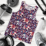 Elephant indian style ornament pattern Men Tank Top