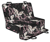 Japanese Crane Pink Sakura Pattern Dog Car Seat Covers
