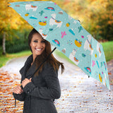 Llama Alpaca Cactus Leaves Pattern Umbrella