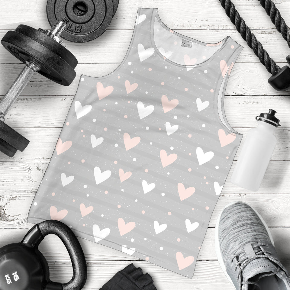 Heart pattern gray background Men Tank Top