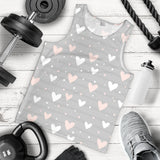 Heart pattern gray background Men Tank Top