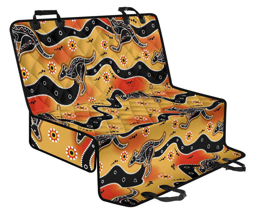 Kangaroo Australian Aboriginal Art Pattern Dog Car Seat Covers