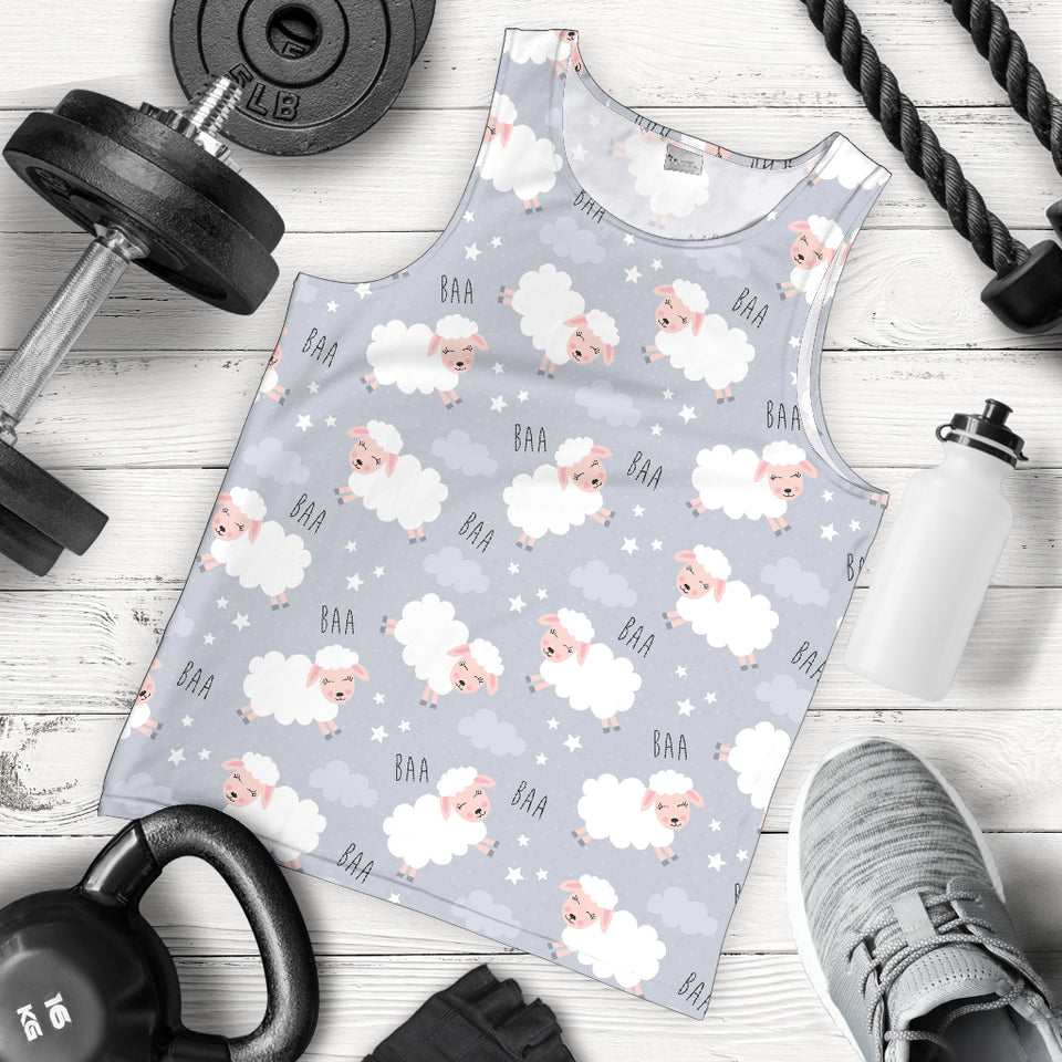 Sweet dreams sheep pattern Men Tank Top