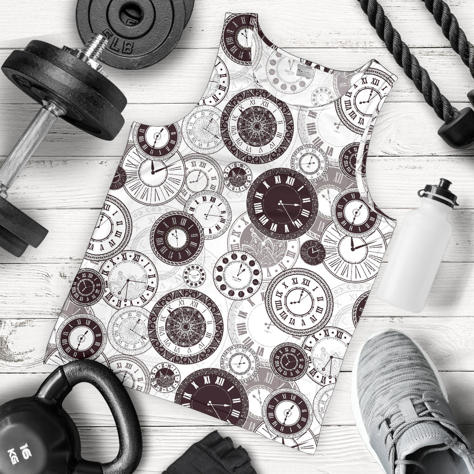 Classic vintage clock pattern Men Tank Top