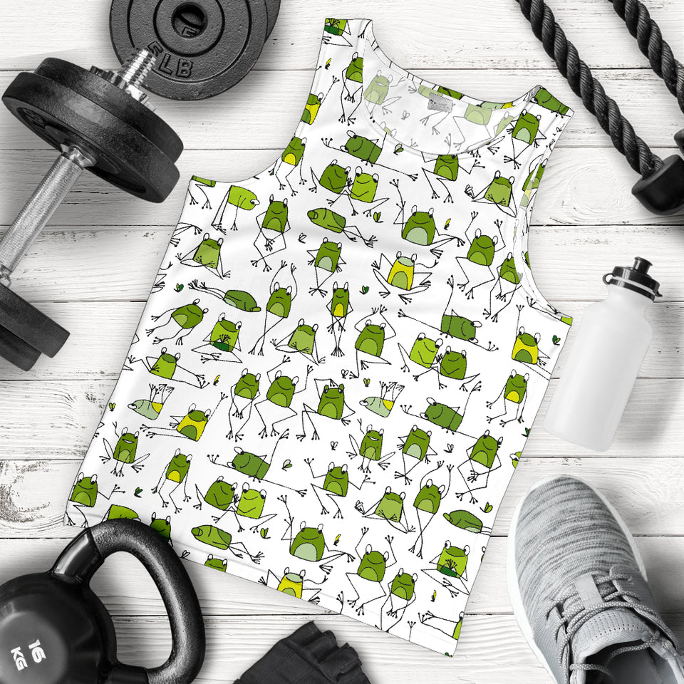 Sketch funny frog pattern Men Tank Top