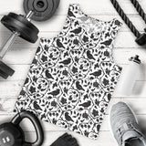 Crow dark floral pattern Men Tank Top