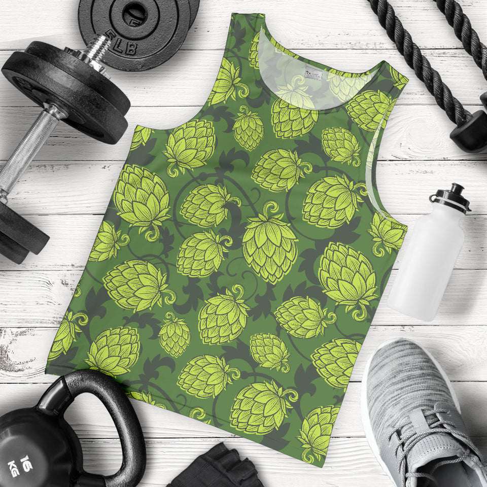 Hop pattern Hop cone background Men Tank Top