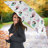 Cute Mermaid Dolphin Fish Starfish Pattern Umbrella