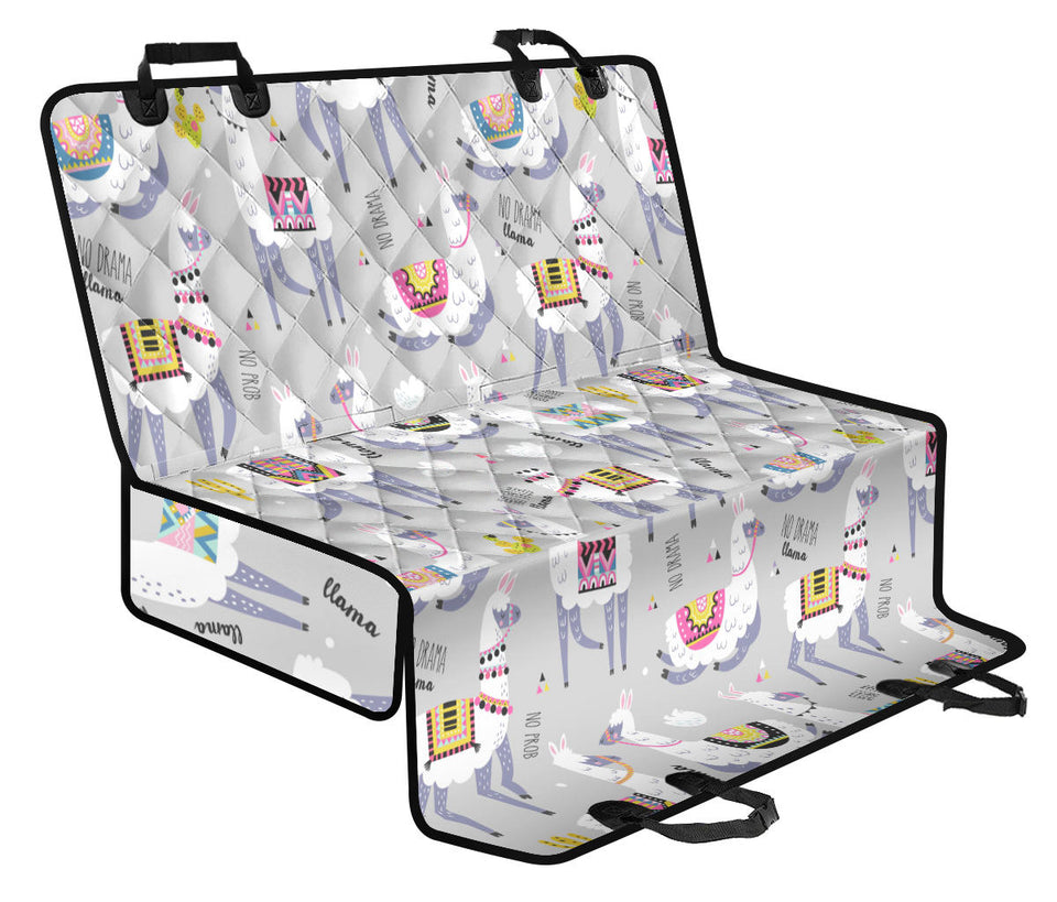 Cute Llama Alpaca Pattern Dog Car Seat Covers