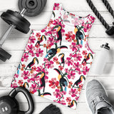 Toucan flower design pattern Men Tank Top