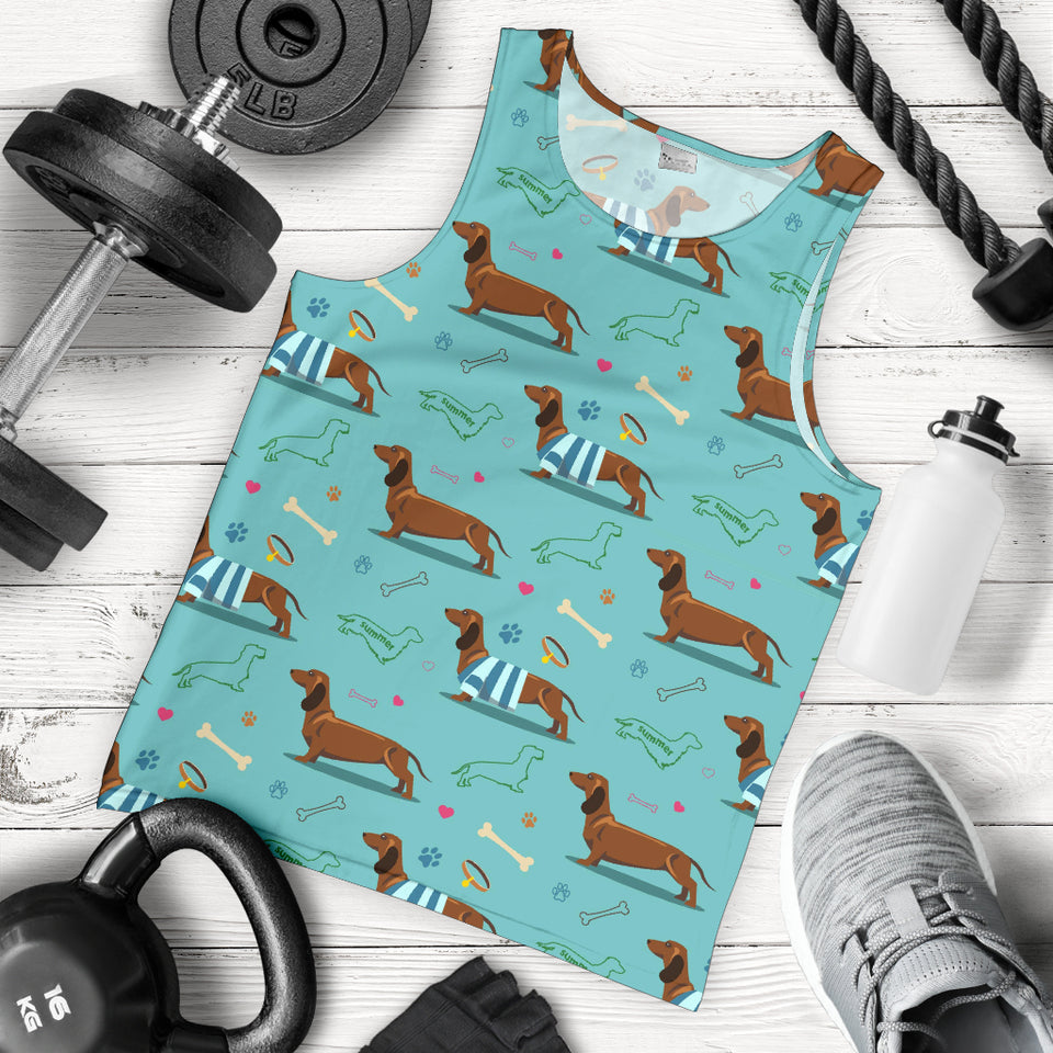 Dachshund decorative background Men Tank Top
