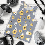 Cute hamster sunflower pattern background Men Tank Top