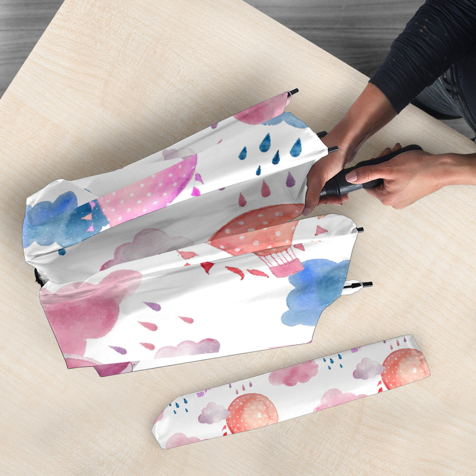 Watercolor Air Balloon Cloud Pattern Umbrella