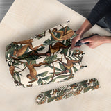 Monkey Tropical Leaves Background Umbrella