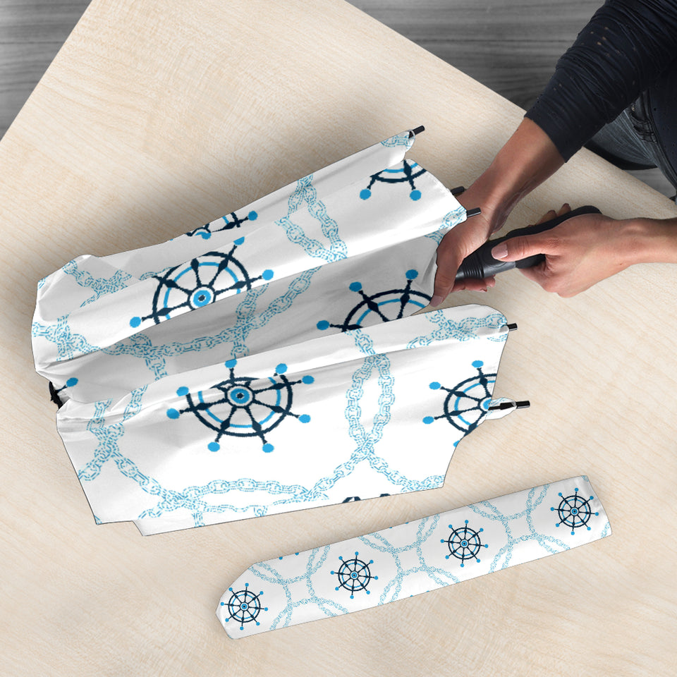 Nautical Steering Wheel Chain Umbrella