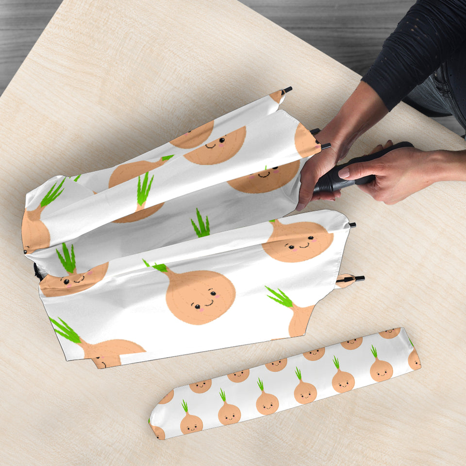 Cute Onions Smiling Faces Umbrella