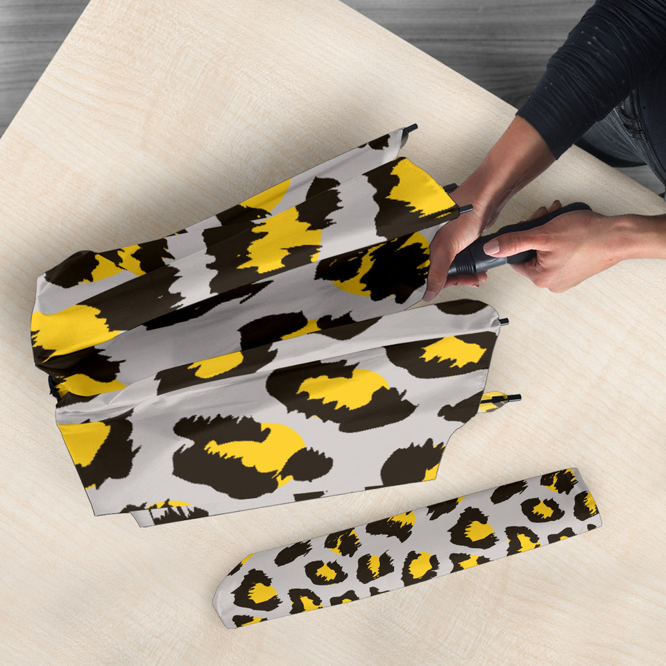 Gray Leopard Print Pattern Umbrella