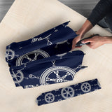 Nautical Steering Wheel Design Pattern Umbrella