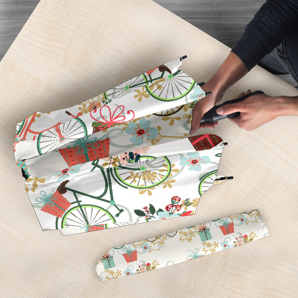 Bicycle Pattern Print Design 05 Umbrella