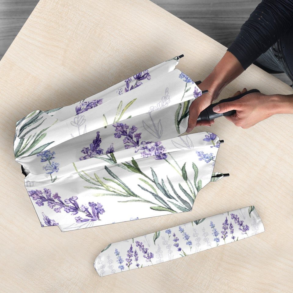 Hand Painting Watercolor Lavender Umbrella
