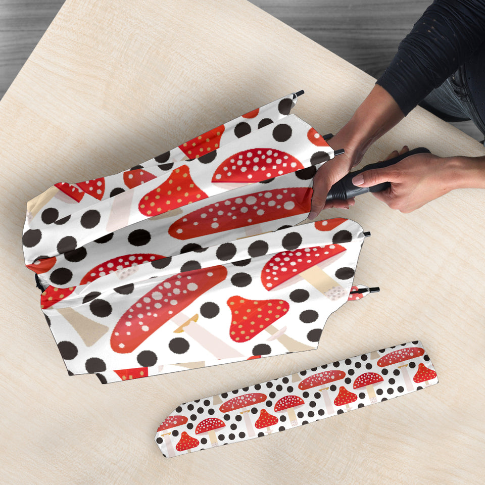 Red Mushroom Dot Pattern Umbrella