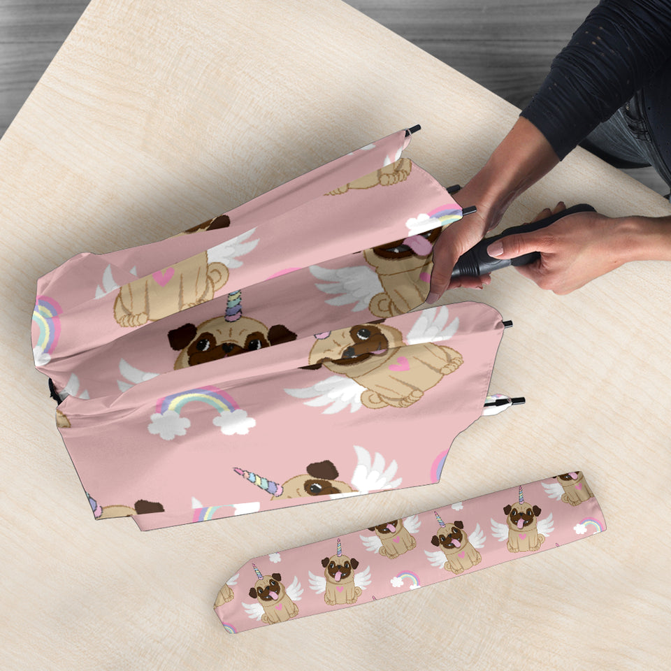 Cute Unicorn Pug Pattern Umbrella