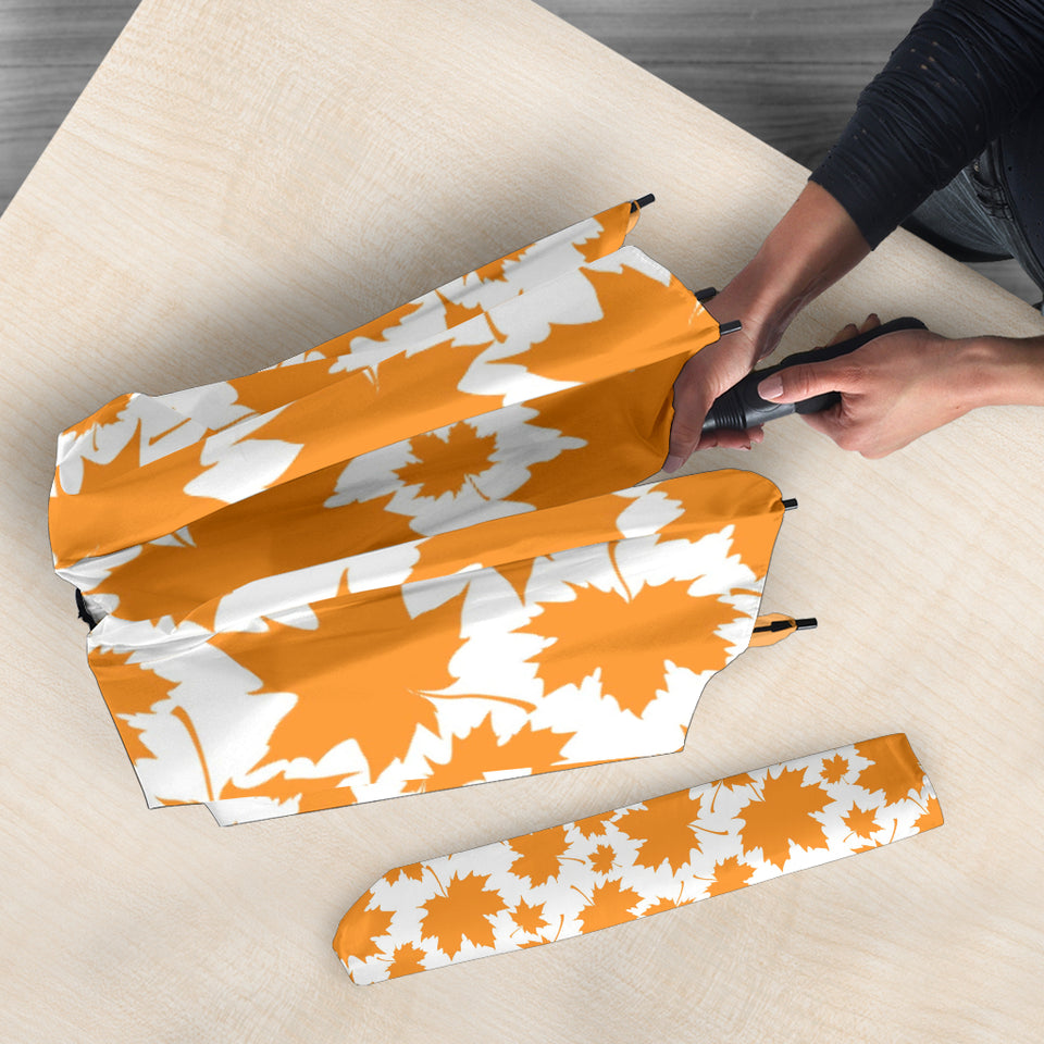 Orange Maple Leaf Pattern Umbrella