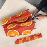 Oranges Pattern Red Background Umbrella