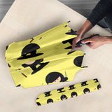 Cute Ninja Yellow Background Umbrella
