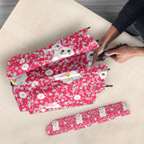 Maneki Neko Cat Sakura Pink Background Umbrella