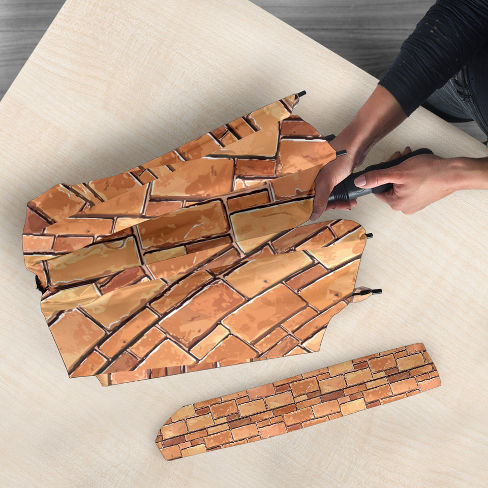 Brick Printed Pattern Print Design 04 Umbrella