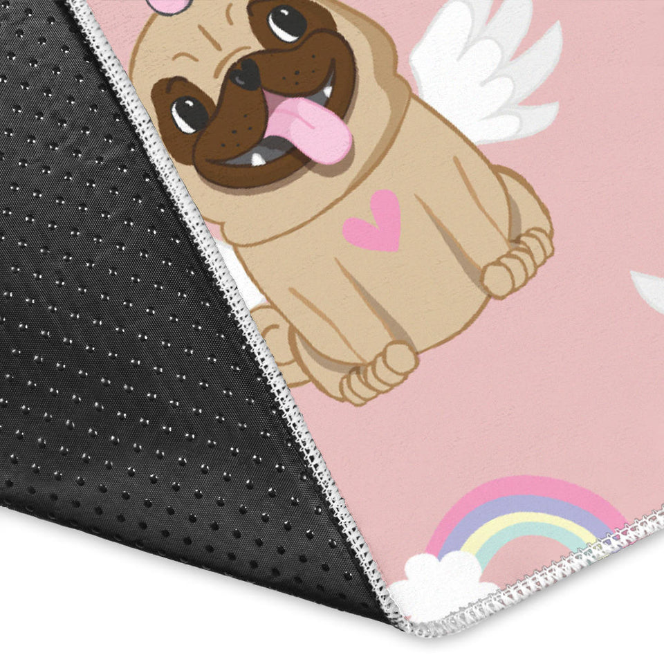 Cute Unicorn Pug Pattern Area Rug