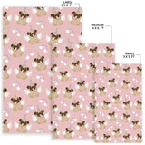 Cute Unicorn Pug Pattern Area Rug