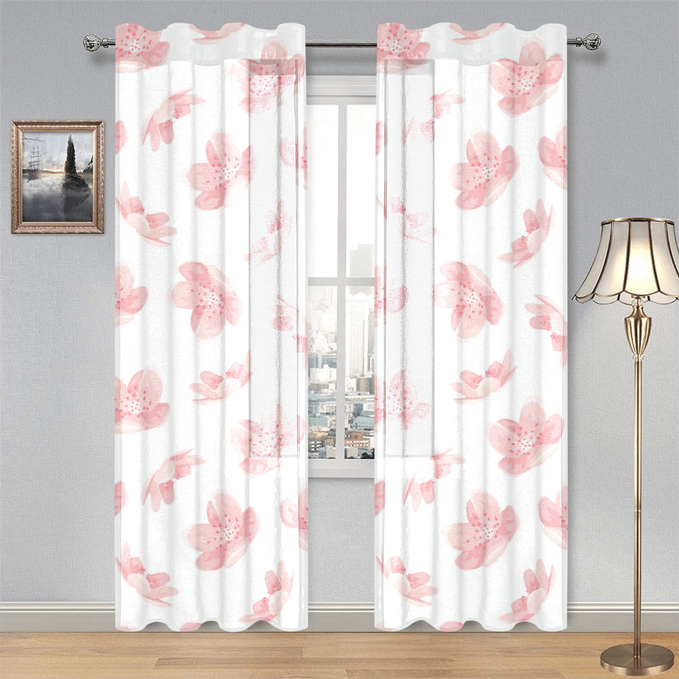 Pink sakura cherry blossom pattern Gauze Curtain