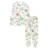 Beautiful pink lotus waterlily leaves pattern Women's All Over Print Pajama Set