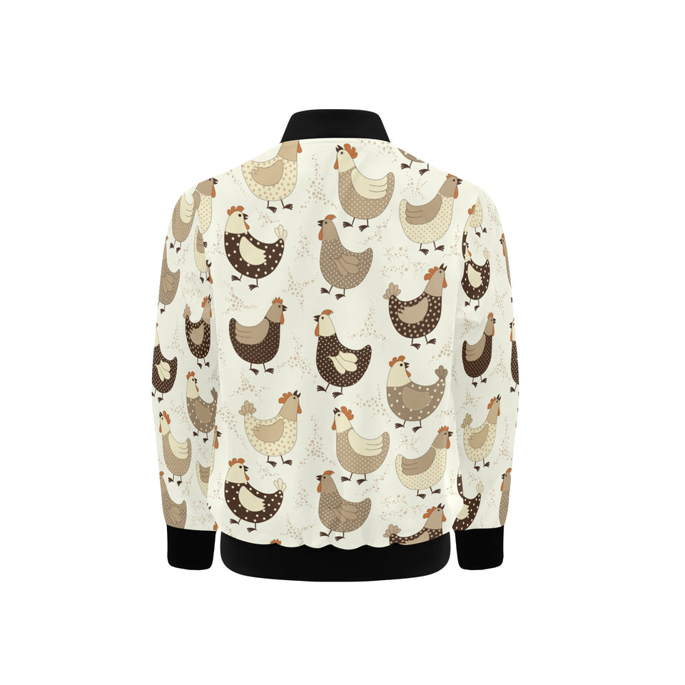 Cute rooster chicken cock Kids' Boys' Girls' Bomber Jacket