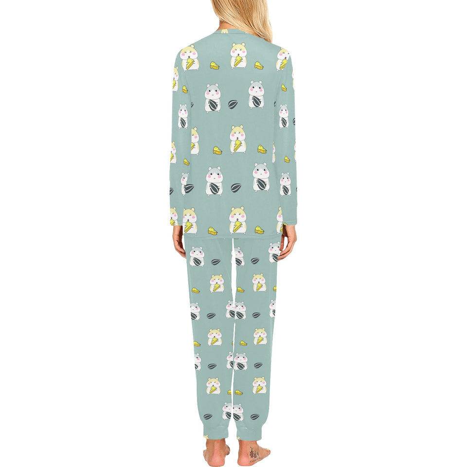 Cute hamster cheese pattern Women's All Over Print Pajama Set