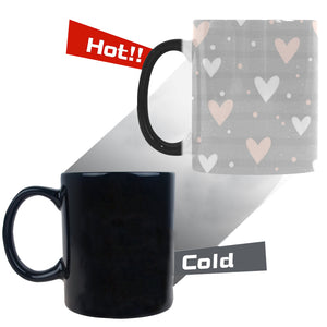 Heart pattern gray background Morphing Mug Heat Changing Mug