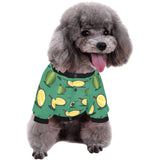 Durian pattern green background All Over Print Pet Dog Round Neck Fuzzy Shirt