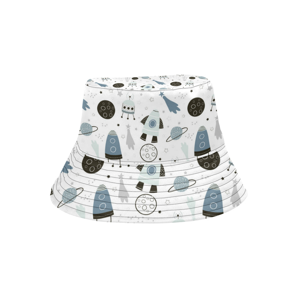 Hand drawn space elements space rocket star planet Unisex Bucket Hat