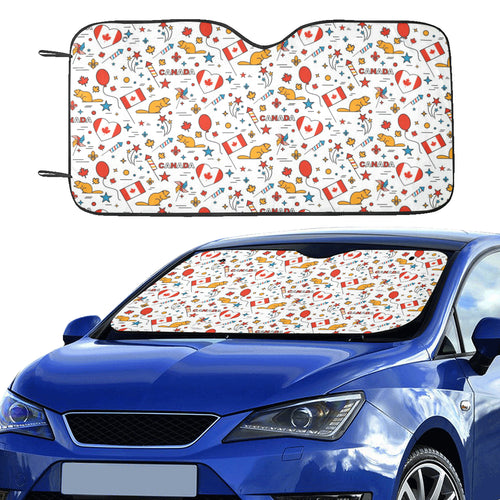 Canada Pattern Print Design 03 Car Sun Shade