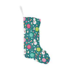 Snowman bird decorative elements christmas pattern Christmas Stocking