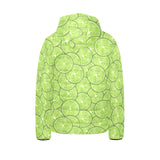 Slices of Lime pattern Kids' Boys' Girls' Padded Hooded Jacket