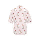 Cute Shiba Inu Dog Apple pattern Women's All Over Print Hawaiian Shirt