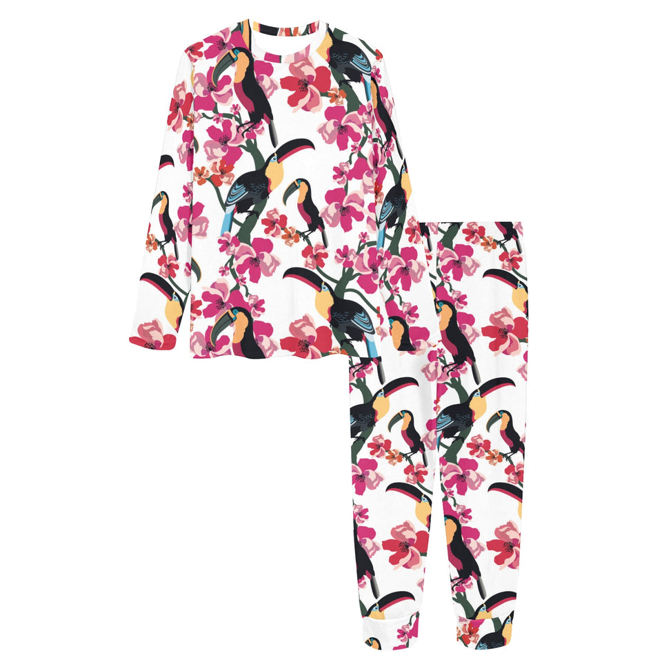 Toucan flower design pattern Women's All Over Print Pajama Set