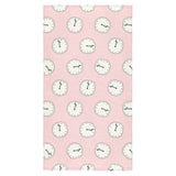 Clock pattern pink blackground Bath Towel