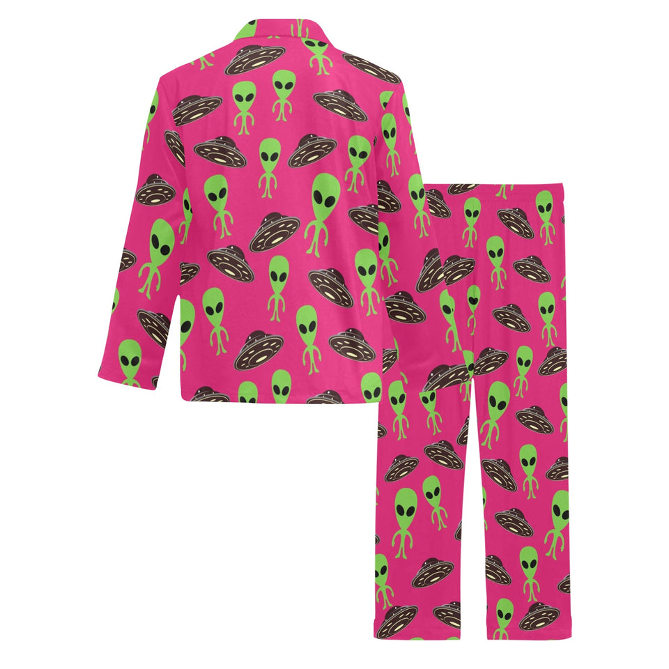 Alien Pattern Print Design 03 Men's Long Pajama Set