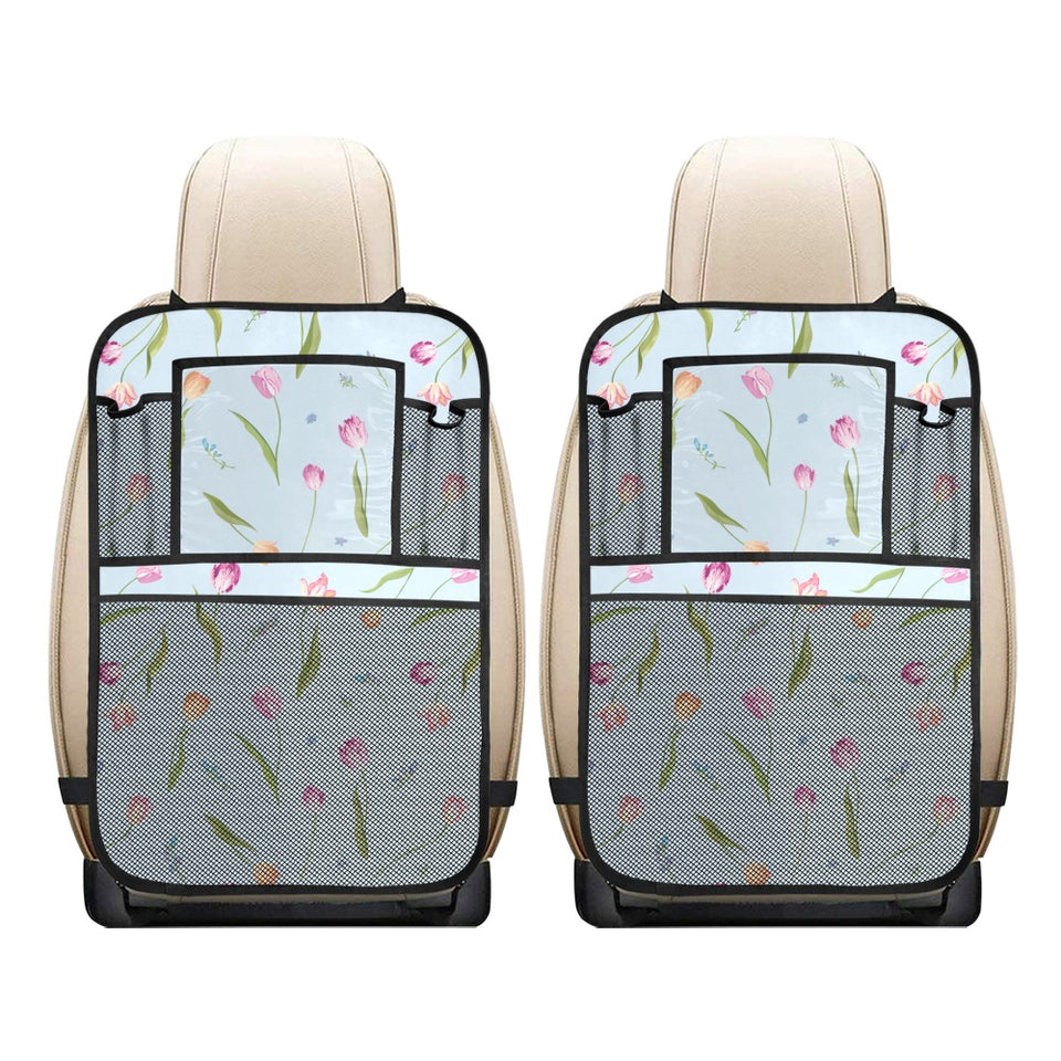 Watercolor Tulips pattern Car Seat Back Organizer